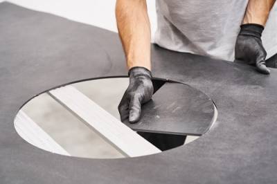 KOM50 резка круглых отверстий в большеформатных плитах